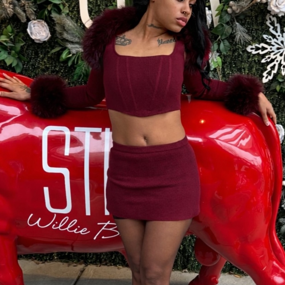 Chic Burgundy Mini Skirt